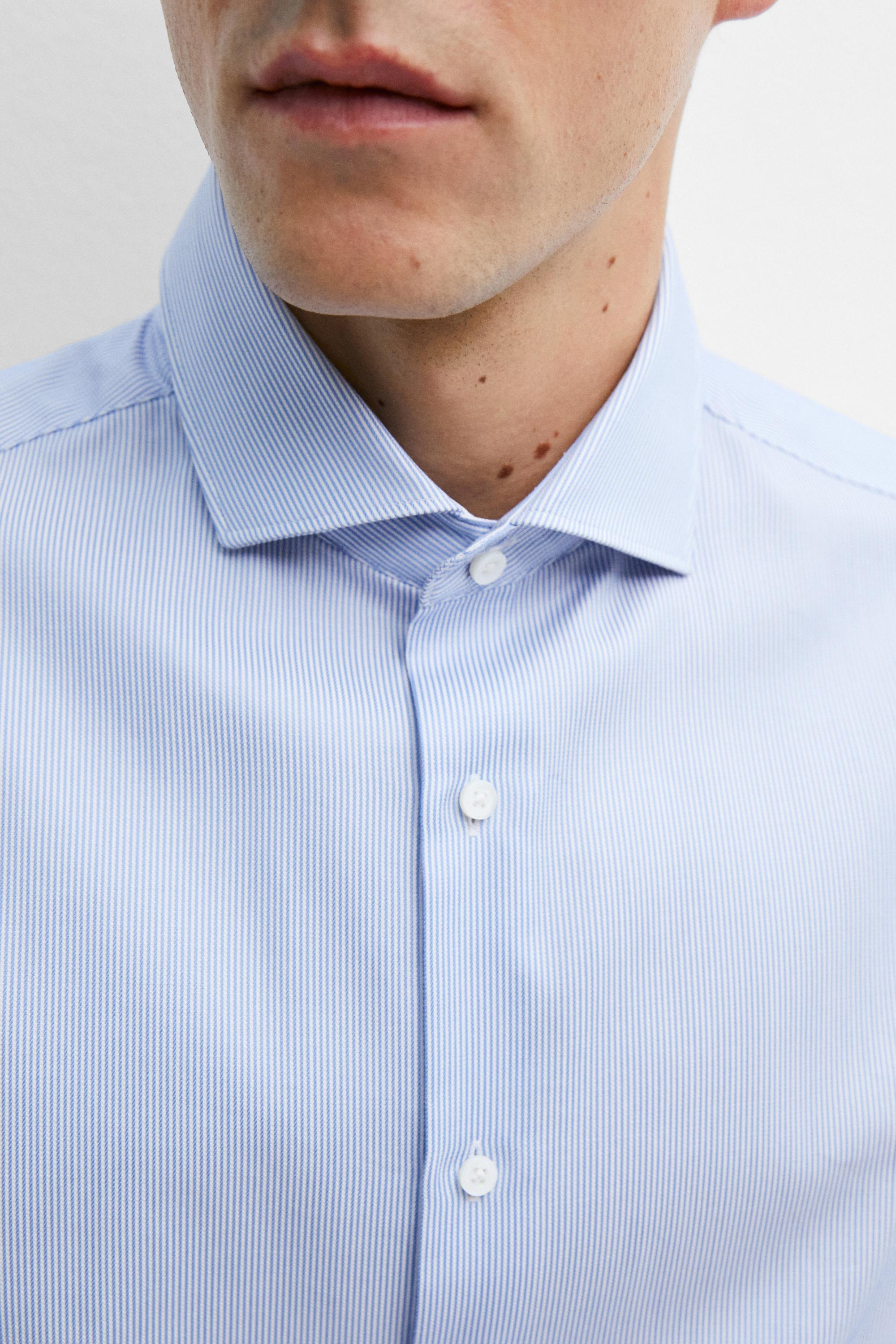 Chemise slim fit à rayures 100 % coton